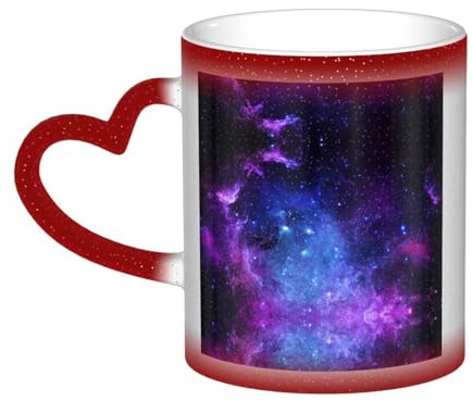 Idea de regalo única para hombres y maridos, tazas mágicas de cerámica sensibles al calor, taza de café personalizada, universo, galaxia, estrella, espacio