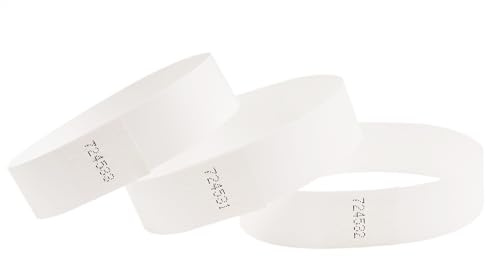 CINTAPUNTO Einlassbändchen Papier White, Eintrittsbänder 100 Stück | Einlassbänder - Festival Armbänder - Party Bändchen Einlass Eintritt - eintrittsbändchen - Bänder Club - Wristband