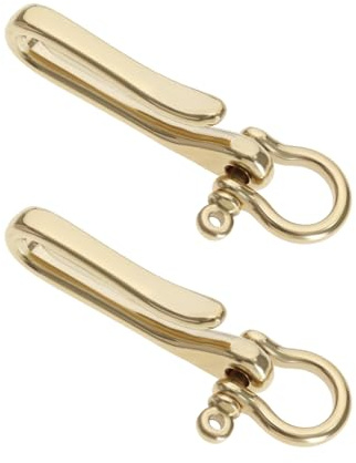 VGOL 2 Stück Schlüsselanhänger-Haken Aus Messing - U-förmiger Haken, Vachette-Verschluss, Gürtelhaken Schnalle für Tasche, Geldbörse, Kette