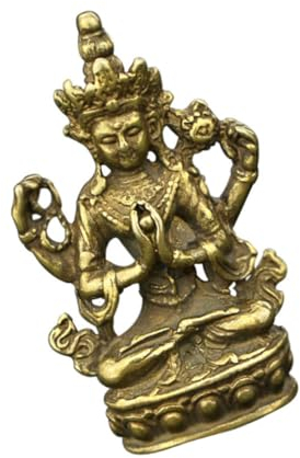 Alipis 2stücke Antike Vierarmige Avalokitesvara Buddha Statue Vintage Desktop Deko Für Zuhause Büro Und Restaurants Mit Kulturellem Flair Und Einzigartiger Religiöser Bedeutung