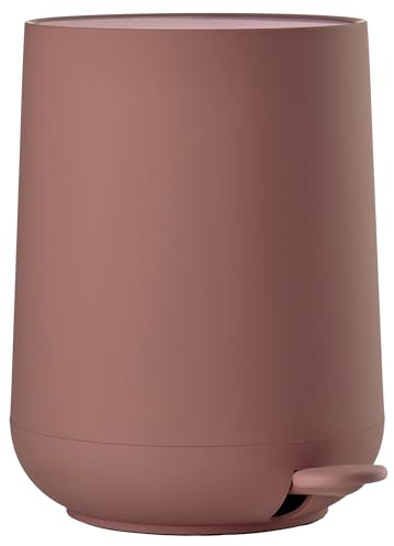 Zone Denmark Nova avfallsbehållare för badrummet, kosmetisk soptunna, avfallsbehållare för badrummet, diameter 23 cm, höjd 29 cm, kapacitet 5 liter, Peach Red