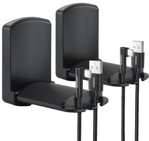 aceyoon 2 Pack Foldable Headphone Stand, Gaming Headset Stand with Silicone Pad Desk Headphone Holder Adjustable Headphone Hanger Hook Mount Compatible for xbox VR headset