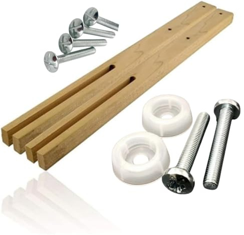 MANCHESTER BEDS & UPHOLSTERY Universal Wooden Headboard Struts, Slotted Legs for Divan Bed Headboard Support & Pre-Drilled + Screws (24 / 61cm Standard)