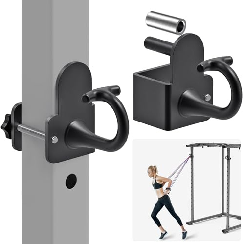 Kipika Power Cage Squat Rack Home Gym Zubehör - Anker für Widerstandsbänder Passt Rack mit 5/8„ oder 1“ Löcher, Heavy Duty Haken für Workouts, Krafttraining und Physiotherapie Übung, 2 Pack