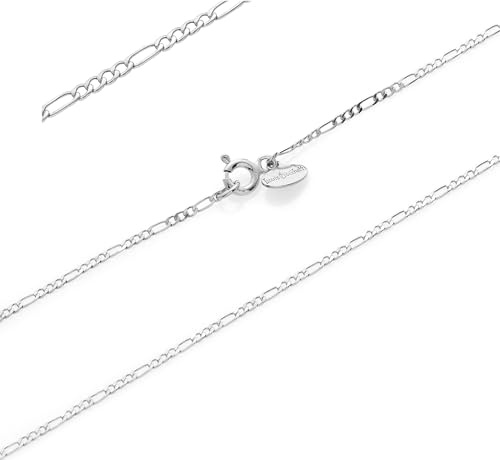 Louis Ciocchetti dal 1887- Catenina Argento 925 Sottile, Fine, Collana donna, Uomo, Collanina Maglia Figaro, ideale per ciondoli, made in italy