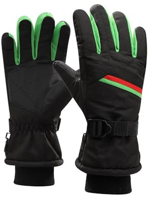 Damen Handschuhe 𝐓ouchscreen Winter-Skihandschuhe, spritzwassergeschützt, rutschfest, Plüsch, vielseitig einsetzbar, warme Handschuhe WollfäUstlinge Damen (Green, One Size)
