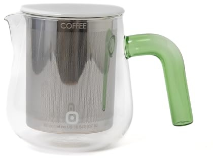 Carl Henkel ARCA X-Tract Glas Kaffeekanne mit Filter 0,6l | Coffee Maker für 2-3 Tassen | Kaffeebereiter mit Kaffeefilter Edelstahl, der warm hält | Kaffeezubereiter | Cold Brew Coffee Maker