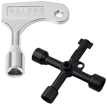SET Llave Multifuncional 4 Puntas 6 en 1 - Contador de Agua, Armario Eléctrico, Ascensor, Gas, Universal y Maestra Triangular Para Emergencias