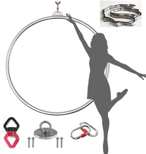 YXZQLOZ Aerial Hoop Set, Professionelle Zirkus Fitness Aerial Hoop Kit Rigging Hardware Kit, Akrobatikausrüstung Hängende Ringe für Zuhause (85cm 3.2cm)