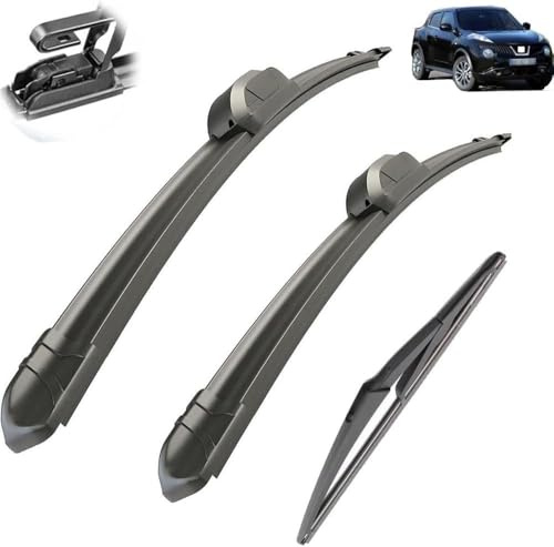 LYNYQ Car Windscreen Wiper Blades Set for Nissan Juke F15 07.2010-2019 22in+14in+12in, Car Front Rear Wiper Blade Window Brushes Wiper Replacement Accessories,L-A/Lhd