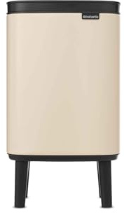 Brabantia Bo Waste Bin Hi 4L with Soft Close Lid, Removable Inner Bucket, and Transport Grip – Ideal Bathroom Bin, Bedroom, and Home Office – Soft Beige