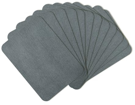 12 Stück Dunkelgraue Reparaturflicken zum Aufbügeln – Bügelflicken für Jeans, Hosentaschen Reparatur, Ideal für Jeans & Freizeitkleidung