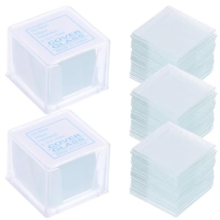 Gogogmee Mikroskop Objektträger und Deckgläser 500 Stück Quadratisch 20x20mm aus Robustem Glas für Laborproben und Bildungszwecke