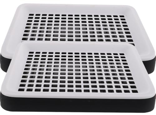 FOMIYES 2 Stück-Pack Kleintier Katzentoilette aus Pp mit Großem Stauraum und Abnehmbaren Gittern Doppelstöckiges Design für Kleine Haustiere Wie Kaninchen und Frettchen