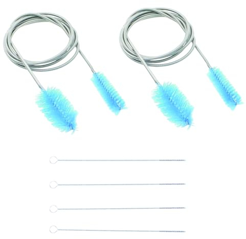 Bottle Brushes for Cleaning, Nylon Brush Set with Long Bottle Brush and Pipe Cleaners for Cleaning, Drain Brush and Hose Brush for Various Pipes, 17.3 cm and 155 cm Lengths