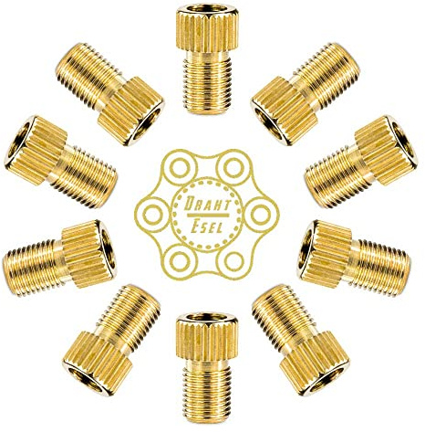 Drahtesel Fahrrad Ventil-Adapter DV & SV (Dunlop- & Französisches Ventil) auf AV (Auto-Ventil) mit Dichtring
