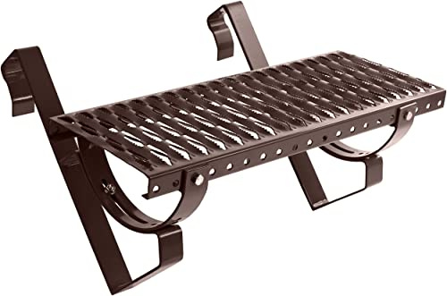 Parotec Dachtritt 100 cm Komplett Steigtritt für Dachziegel – Braun | für Dachpfanne zum Einhängen Laufrost inkl. Montagematerial, Schornsteinfeger, 10 Farben, RAL 8017