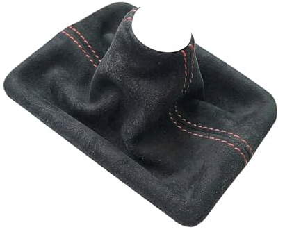 RedlineGoods Schaltsack manschette -beleuchtender Schaltknauf kompatibel mit Mazda RX8 2003-12. Maßgeschneidert - nicht universell. Echtes Top Qualitat Italienisches Alcantara. Schwarz mit Rotem Faden
