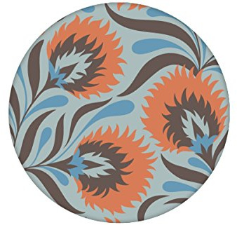 Üppige hellblaue Designer Jugendstil Tapete mit großen Blüten passt zu Little Greene Farben - Blumentapete - GMM Design Deko für edle Wände (H: 1,5m B: 46.5cm)