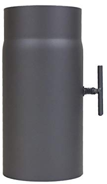 LANZZAS Ofenrohr 250 mm Verlängerung mit Drosselklappe - im Durchmesser Ø 120 mm - Farbe: gussgrau - Rauchrohr mit Klappe