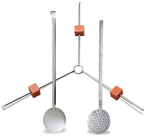 Garcima-FCDB-Kabra Kit de Accesorios para Paella Espumadera + Paleta Larga + salvamanteles