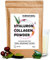 Kollagen Hyaluron Pulver mit Vitamin C aus Acerola [Collagen Hydrolysat aus deutscher Weidehaltung] Mit verbesserter Wirkfomel durch Aloe Vera, Hyaluronsäure & Grüntee-Extrakt (450g)