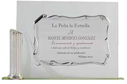Curia Grabador Placa Regalo, Placa Homenaje Conmemorativa para jubilacion. Placa de Agradecimiento. Placa para cumpleñaños. Grabada con el Texto Que indiques