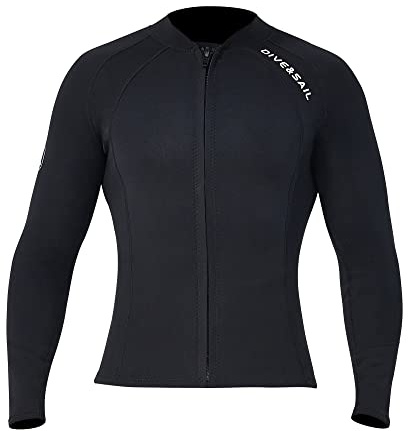 EUPTE 2 mm våtdräkter kvinnor/män långärmad jacka UPF50+ UV-skydd dykning hud kostym topp för dykning snorkling surfing simning (män, 2XL)