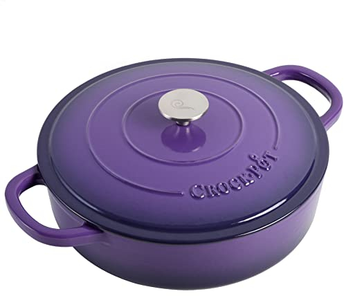 Crock-Pot Artisan Enameled Cast Iron Braiser W/Lid, 5 Quart, Lavender Purple
