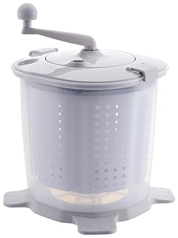 Tragbare manuelle Waschmaschine, nicht elektrischer Dehydrator, arbeitssparende, kompakte Waschmaschine, Mini-Handkurbel-Rotations-Waschtrockner, für Zuhause/Reisen/Wohnmobile/Wohnungen/Schlafsäle