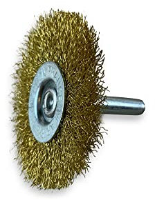 Lot de 10 brosses rotatives circulaires métalliques sur tige Ø 60 mm | Fil laiton dur Ø 0,30 mm | Epaisseur 8 mm | 1 rang | Pour perceuse ou visseuse à mandrin | Kibros 2660LT8x10