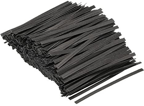 PATIKIL Twist Ties 3.5 Paper Closure Tie for Party Tying Gift Bags, Candy, Bread, Arts Crafts Black Pack of 500