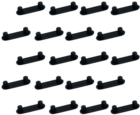 EVOTRADE Scivoli per Mobili in Plastica – Pattini a 2 Perni Ø8 mm, Interasse 32 mm, Anti-Graffio per Spostamenti Fluidi e Silenziosi - Spessore 3mm (Confezione 20 Pezzi)