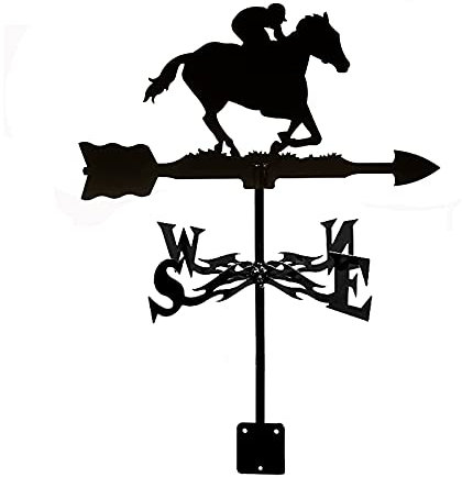 Reiter Reiter Reiter Wetterfahne Messwerkzeuge Wetterfahne mit Pfeil Edelstahl Ornament Wetterhahn Richtungsanzeige Gartenstecker Kunst Dekor (Reiter auf Pferd)