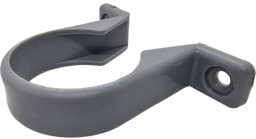 Duraplast UK™ Light Grey Universal Waste Pipe Clip 32mm for Solvent or Pushfit Pipe | Secure & Durable PVC Bracket for Waste Pipe Support | Pack of 10 | for Plumbing & Bathrooms | Easy Installation