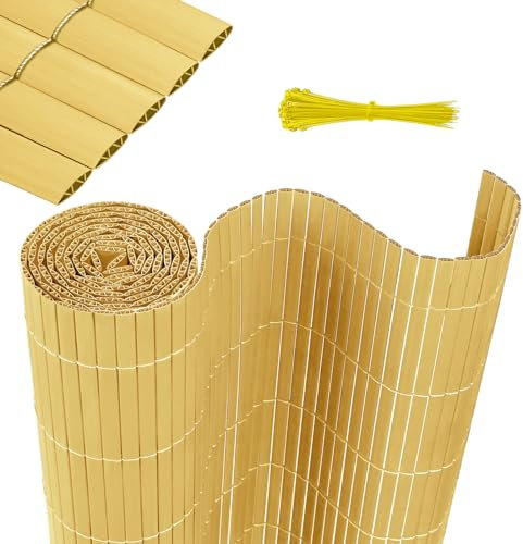 HENGMEI Recinzione frangivista in polivinilcloruro (PVC) per giardino, impermeabile, protezione da sguardi indiscreti con fascette per cavi, lamelle rinforzate, recinzione in PVC, opaca, 90 x 700 cm,