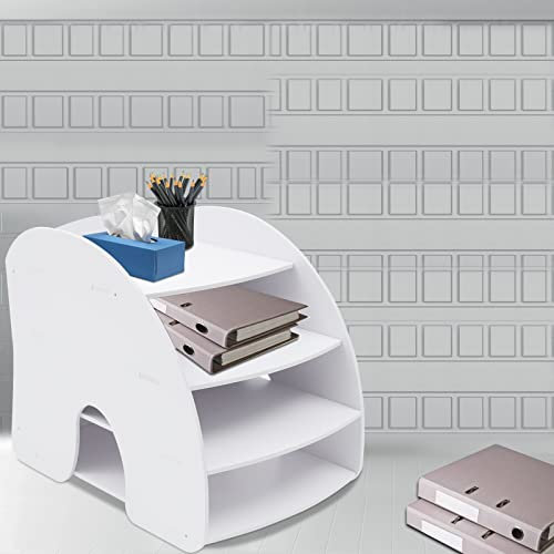 Loobiiny Schreibtisch-Organizer Dokumentenhalter Bürobedarf A4 Dokumentenablage Briefablage Tisch Aktenhalter Briefablage Briefsortierer für Schreibtisch Bücher