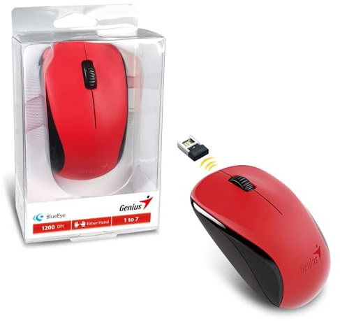 Genius NX-7000 - Ratón inalámbrico, color rojo
