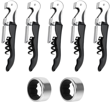 5-Piece Wine Opener, 2-Piece Anti-Drip Wine Rings, Bottle Opener, Personalized Bottle Opener, Wine Corkscrew, Winemaking Tool Set