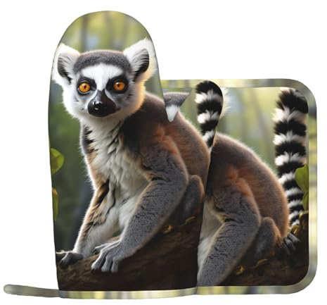Ringtailed Lot de 2 maniques et maniques en silicone antidérapant résistant à la chaleur pour cuisine
