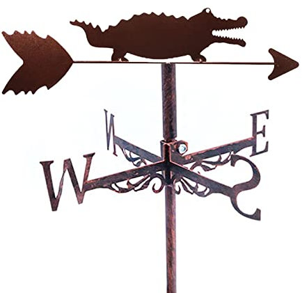 Generic Girouette, Girouette Créative de Crocodile de Colosse Originale Extérieure, Décoration Extérieure de Jardin Girouette de Vent