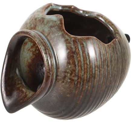 Toddmomy Outdoor Water Fountain Decorative Ceramic Water Feature Small Garden Waterfall Fountain with Unique Glaze for Aquatic Plants and Fish Habitat