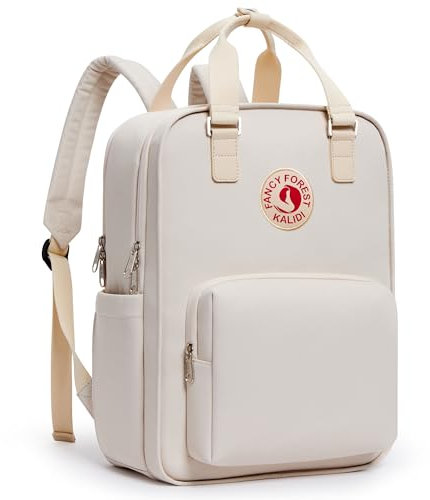 KALIDI Rucksack/Daypack Rucksack Mädchen Jungen & Kinder Damen Herren Schulrucksack mit laptopfach für 15 Zoll Notebook (U-Beige)