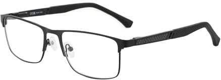 ZENOTTIC Lunettes de Lecture Hommes Femmes – Monture Carrée Anti Lumière Bleue Fibre de Carbone Métal – Classique Lunettes Loupe Ordinateur PC Vue Confortables Noir 3 x