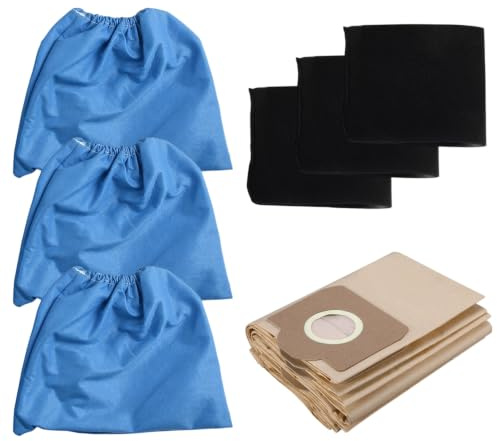 11PACK Bag Filter Set with Foam Filters and Cloth Covers for Wet And Dry Vacuum Cleaners TC-VC 1820 TC-VC 1820 SA TC-VC 1815, Replacement Parts with 5 Dust Bags, 3 Foam Filters and 3 Cloth Covers