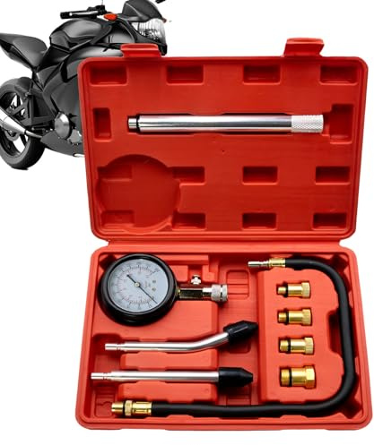 Cylinder Compression Tester Kit, Cylinder Leak Down Tester Kit, Leakdown Tester Kompressionsmätare, Dubbla Tryckmätare Bilverktyg Kompressionstestsats, Diagnosverktyg Bil Lastbil Motorcykel