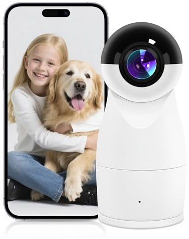 Caméra Surveillance Intérieure 360° Double Fisheye - Couverture Complète sans Angles Morts - Vision Nocturne, Audio Bidirectionnel, 1080p - WiFi 2.4GHz sans Fil Plug&Play - Pour Maison et Bureau