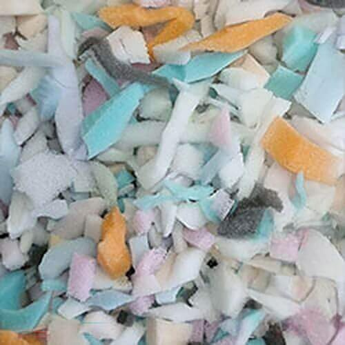 Dein-Polster 10 kg Schaumstoffflocken Füllmaterial – Polsterfüllung, Kissenfüllung, Sitzsack-Füllung, Flocken aus Schaumstoffresten, Polstermaterial, Recycling-Füllstoff, Bastel-Füllung