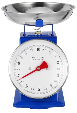 Garneck 10kg Báscula Cocina Mecánica Acero Inoxidable Dial y Plato Extraíble Para Ingredientes Secos Decoración Vintage Multifuncional