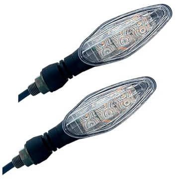McGoing Blinkleuchten Motorrad Blinker Universal DC12V 4 Stück E Geprüft LED IP67 Wasserdicht (Weiß / 2 Stück, 3 LED)